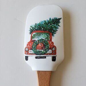 NWT Ciroa Holiday Truck Silicone & Wood Spatula